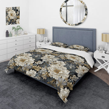 Flower Elegance Neutral Grey - Duvet Cover Set